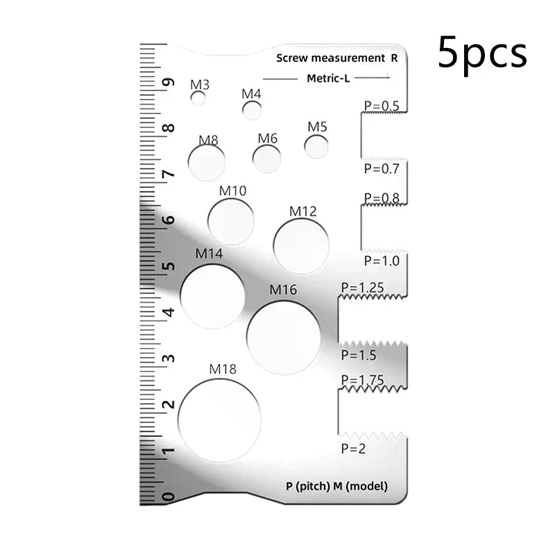 Stainless Steel Thread Pitch Gauge for Screws Bolts & Nuts