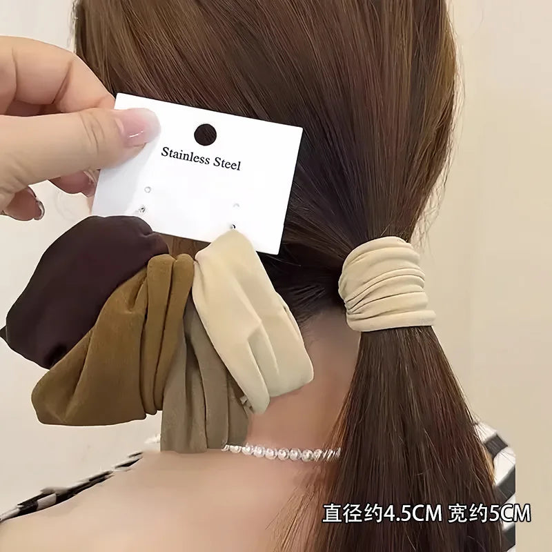 Luxury Soft Fabric Hair Scrunchies – High Elastic Hair Bands