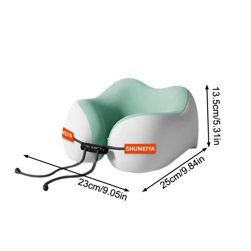 Memory Foam U-Shaped Travel Neck Pillow – Washable & Portable