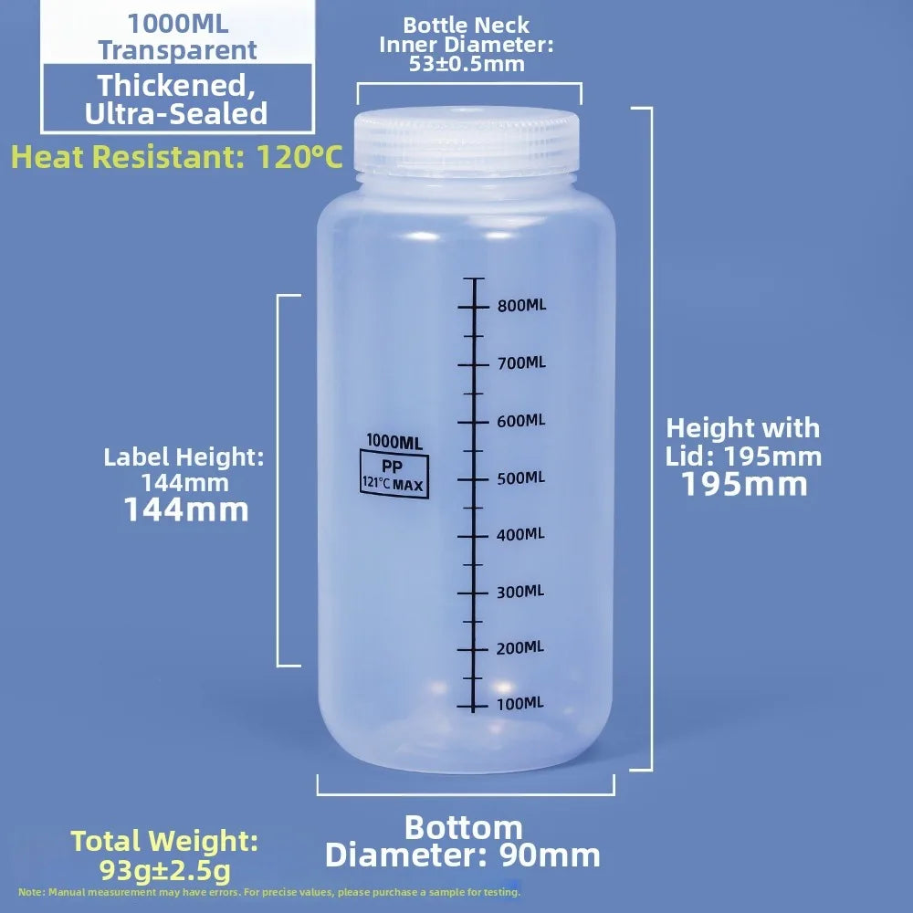 Wide Mouth Transparent Reagent Bottle 30–1000ml | Lab & Home