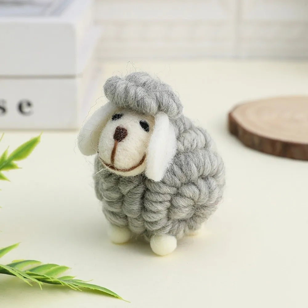 Wool Felt Christmas Sheep Figurine Nordic Lamb Ornament