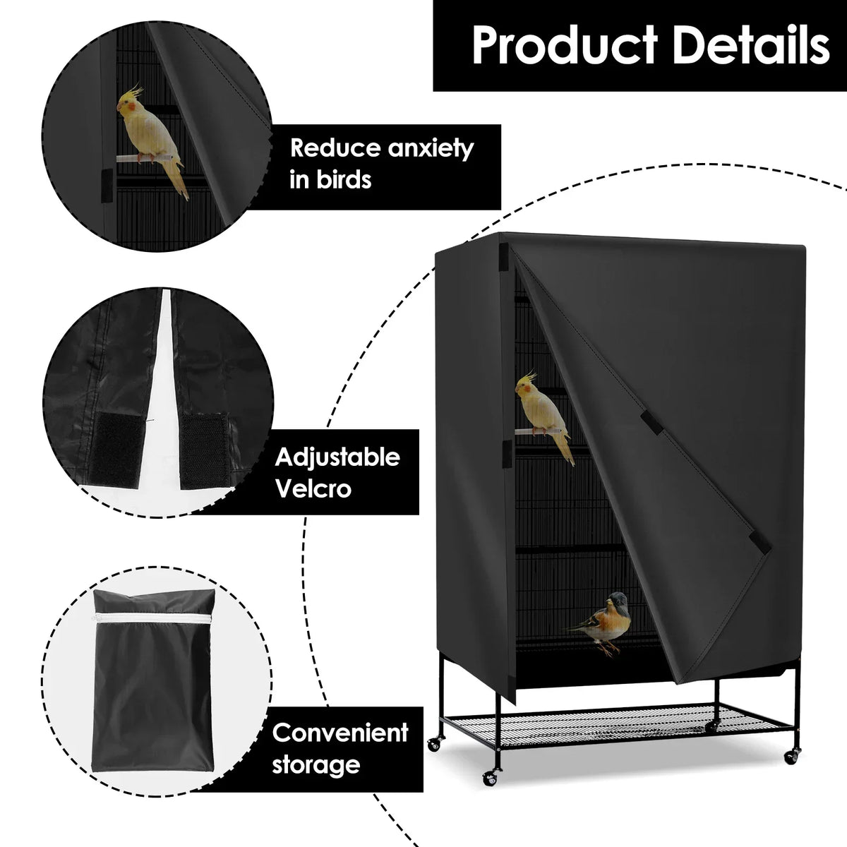 Waterproof Bird Cage Cover – Oxford Night Cover for Parrots