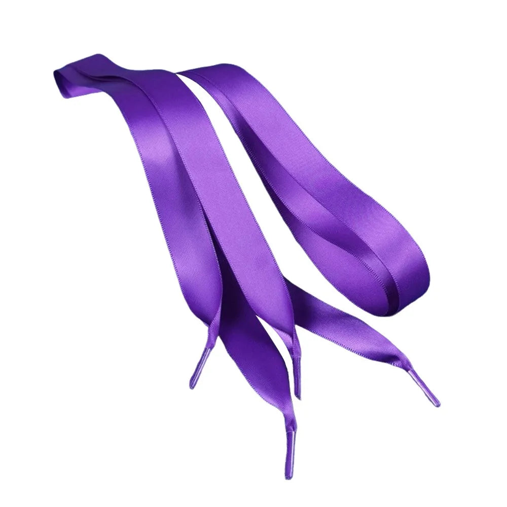 Satin Silk Flat Shoelaces – Smooth Double-Sided DIY Shoe Laces