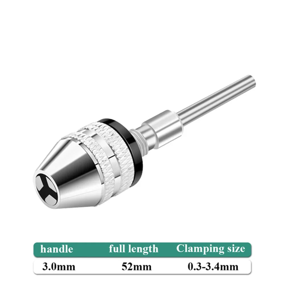 Mini Keyless Drill Chuck 1/4" Hex Shank Quick Change Adapter