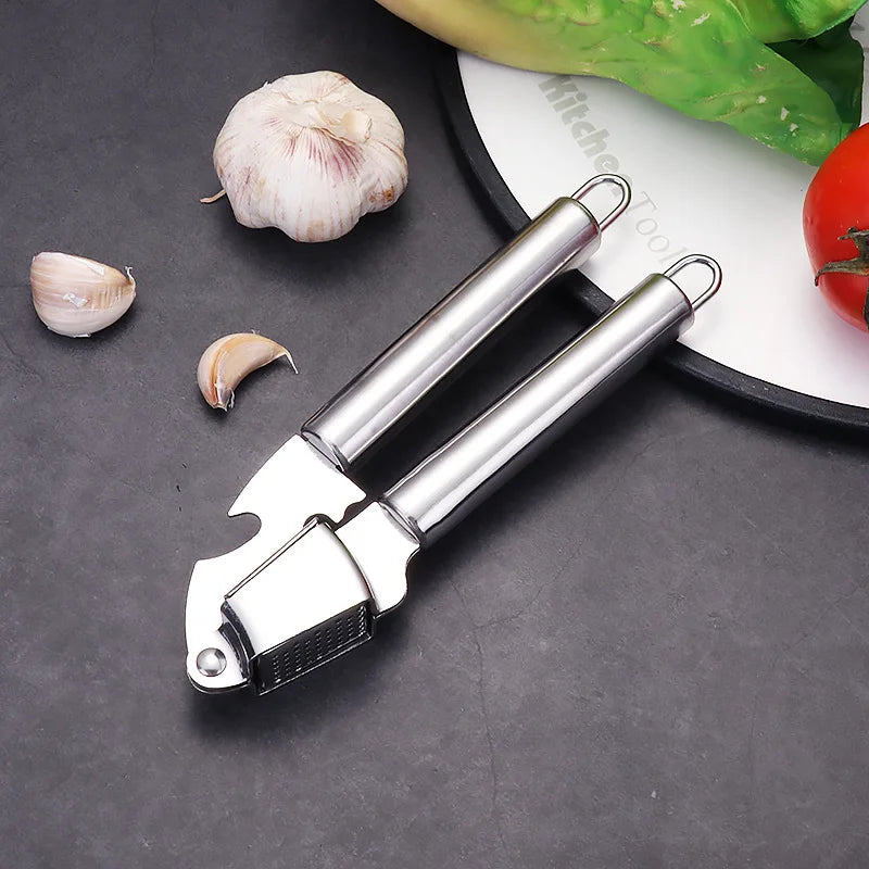 Stainless Steel Garlic Press & Bottle Opener – BEQ Kitchen Tool