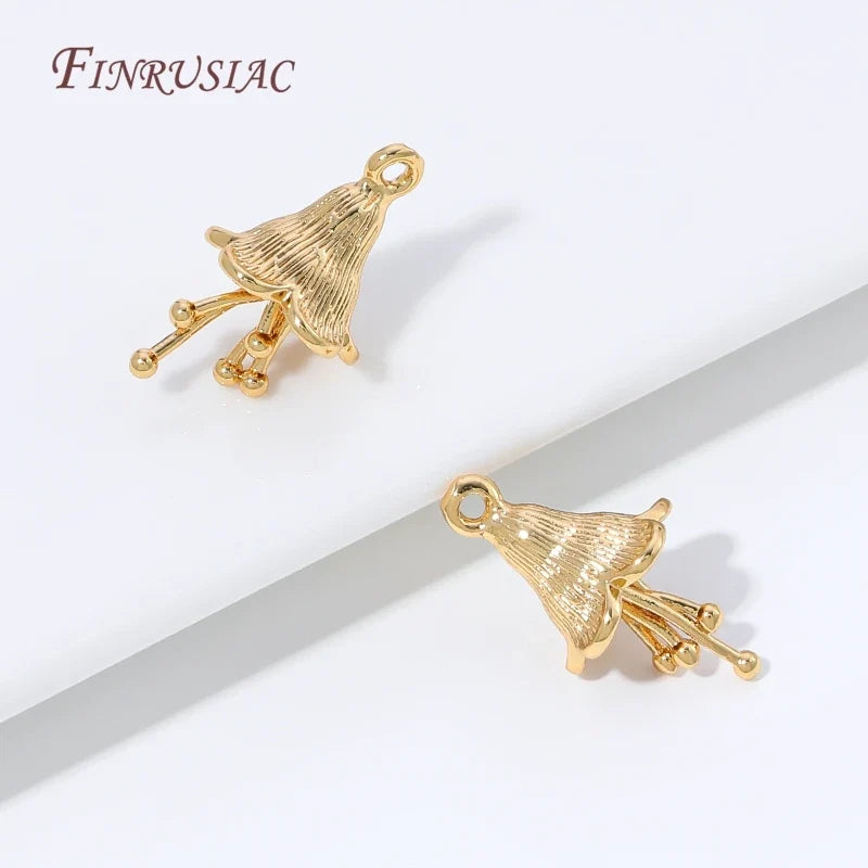 18K Gold Plated Jellyfish Charm – Brass DIY Jewelry Pendant