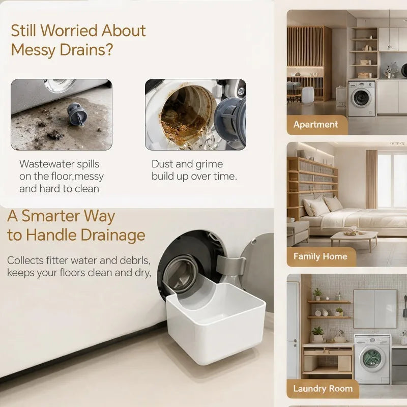 Washing Machine Drain Tray | Leak-Proof Drip Pan with Funnel