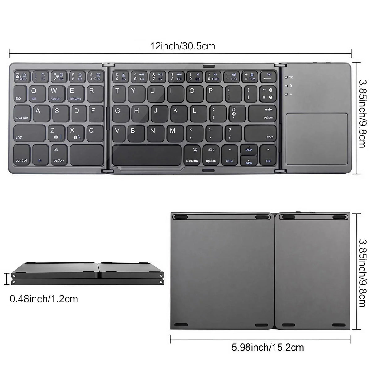 STONEGO Foldable Bluetooth Keyboard with Touchpad | Travel