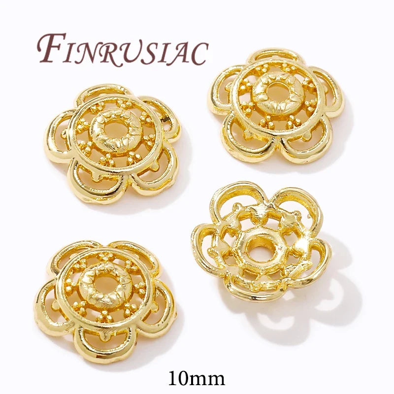 18K/14K Gold Plated Filigree Flower Bead Caps – Jewelry Making