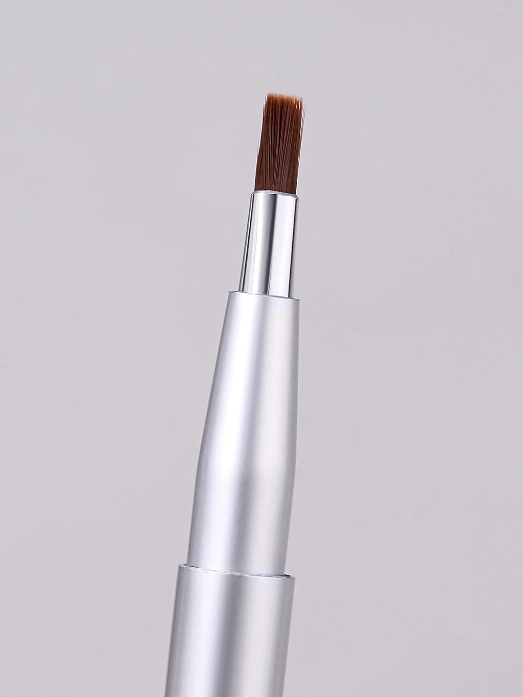 3-Pack Retractable Lip Brush Set | Silver Metal Travel Makeup