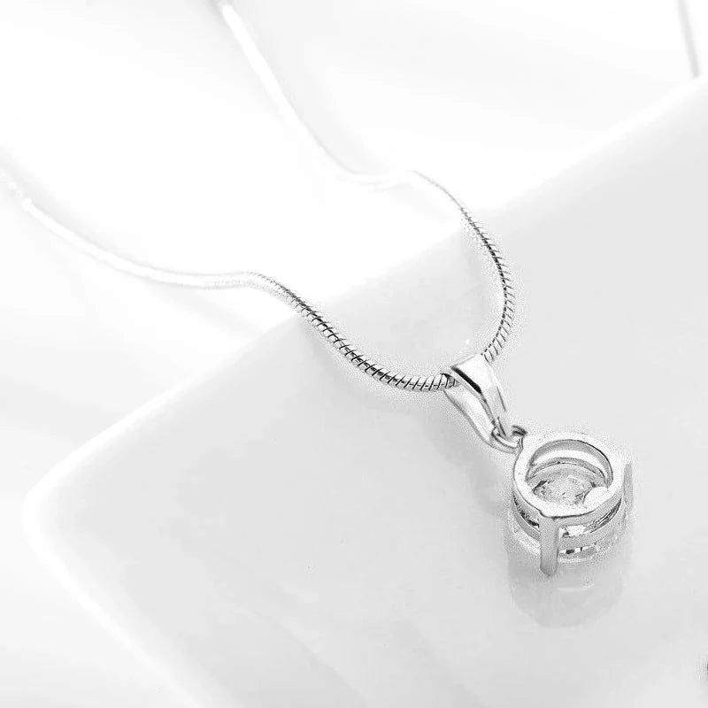 3-Piece Multicolor Zircon Silver Jewelry Set – Earrings & Necklace