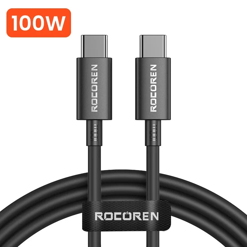 Rocoren 100W USB-C Cable PD 3.0 Fast Charging 5A – MacBook
