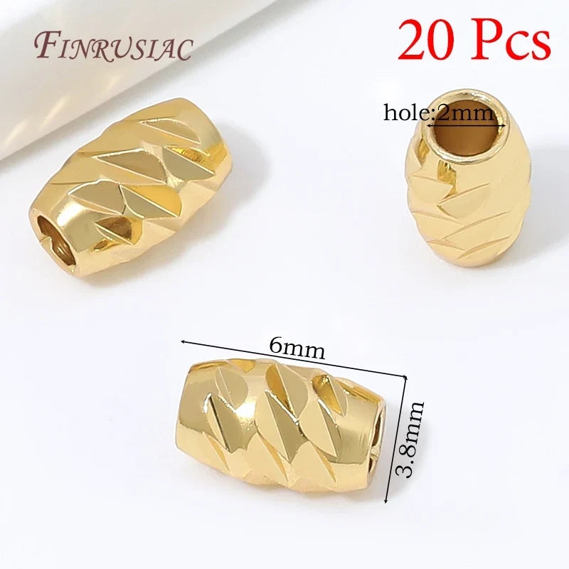 18K Gold Plated Zircon Spacer Beads – Brass DIY Jewelry Findings
