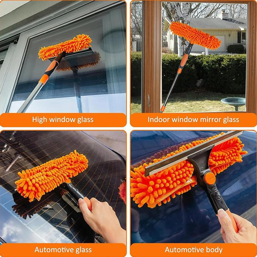 2-in-1 Telescopic Ceiling Duster & Window Cleaning Brush Kit