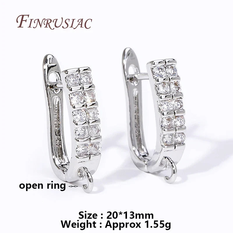 18K Gold Plated Zircon Earring Hook Clasps | DIY Jewelry Findings