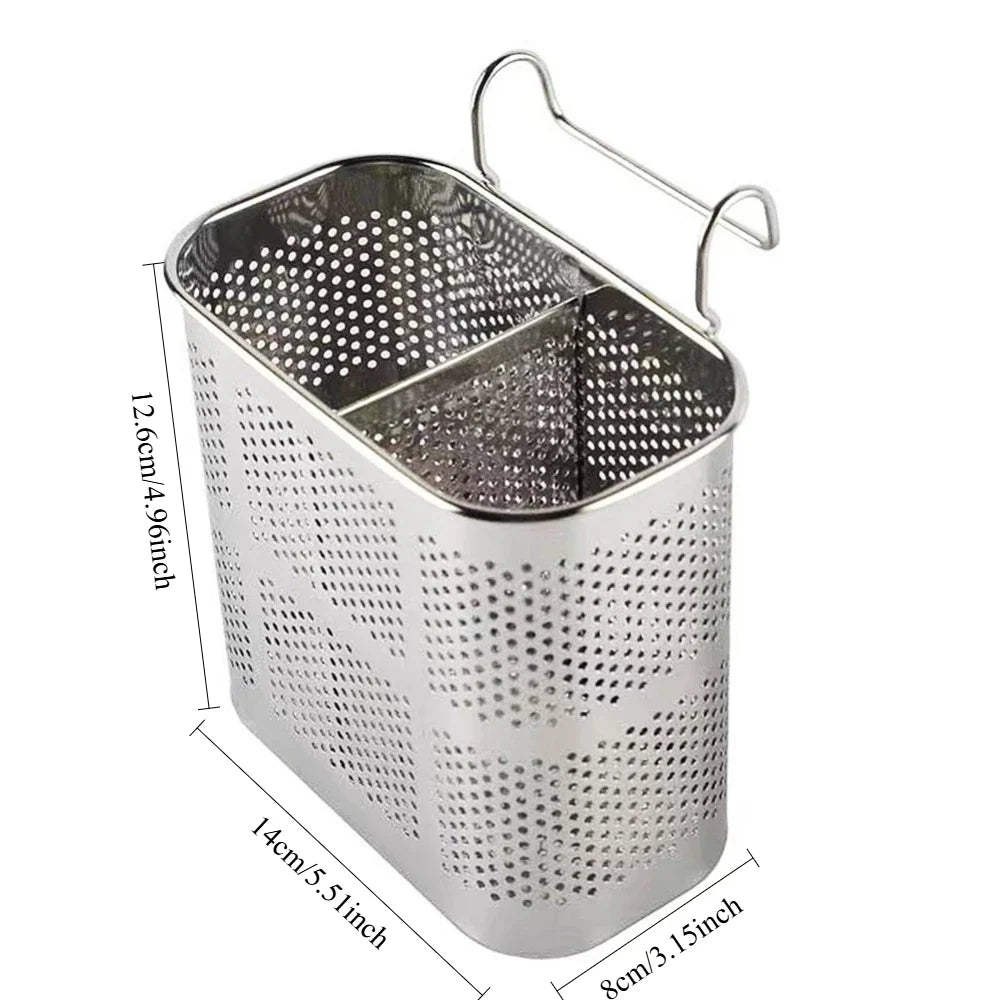 Stainless Steel Utensil Drying Basket & Chopstick Rack