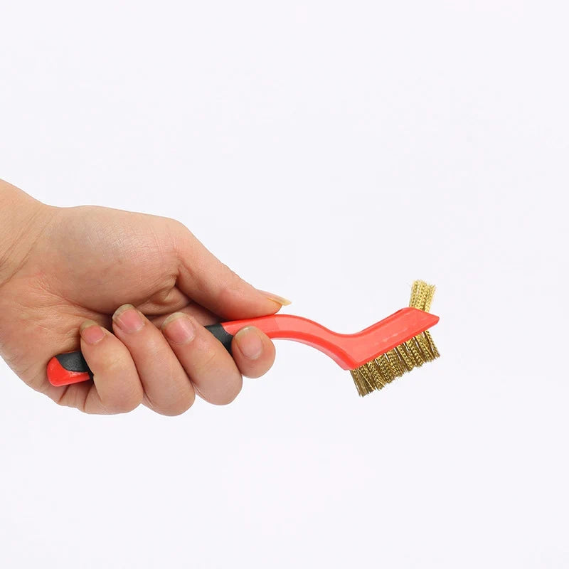7" Stainless Steel & Brass Wire Brush Set – 3-Piece Cleaning Kit