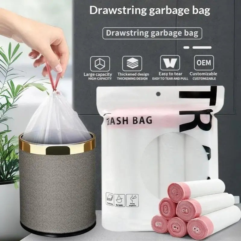 Heavy Duty Drawstring Trash Bags – Waterproof Garbage Can Liners