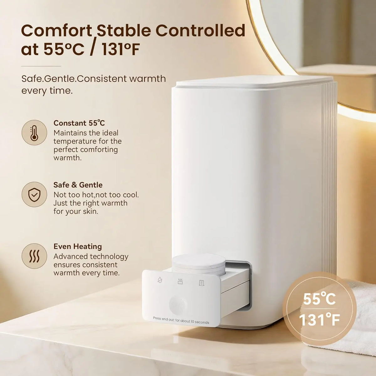 Smart Portable Electric Hot Towel Warmer & Dispenser