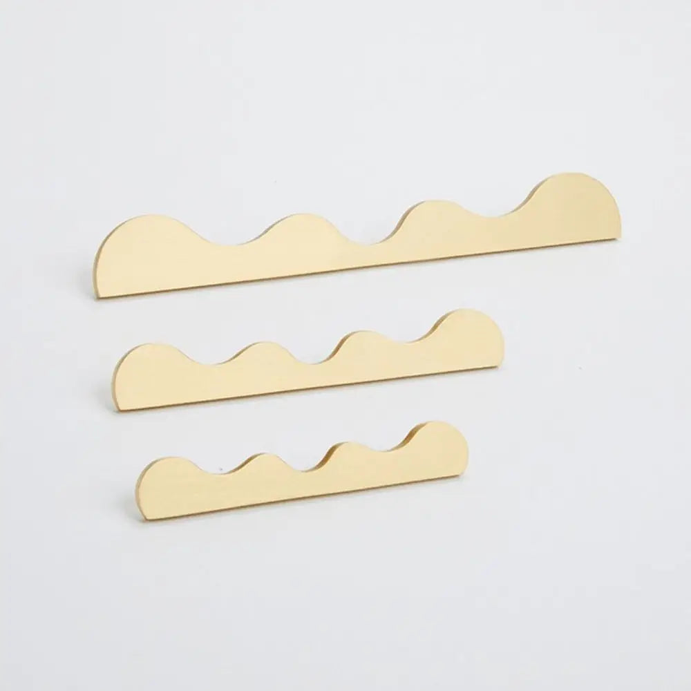 Modern Wave Brass Cabinet Handles & Drawer Pulls – Gold Bronze