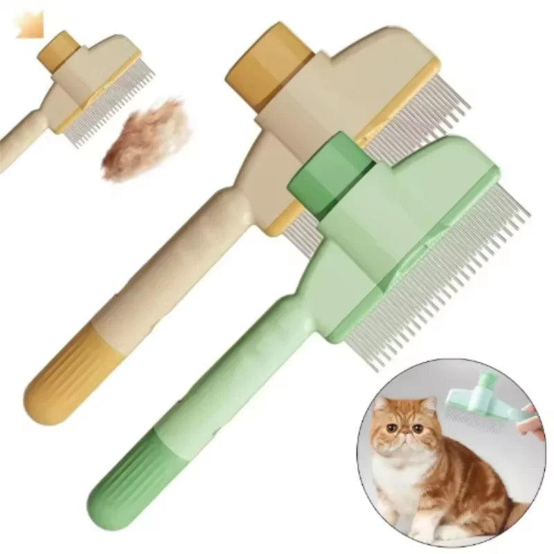 Self-Cleaning One-Button Pet Brush – Dog & Cat Grooming Comb