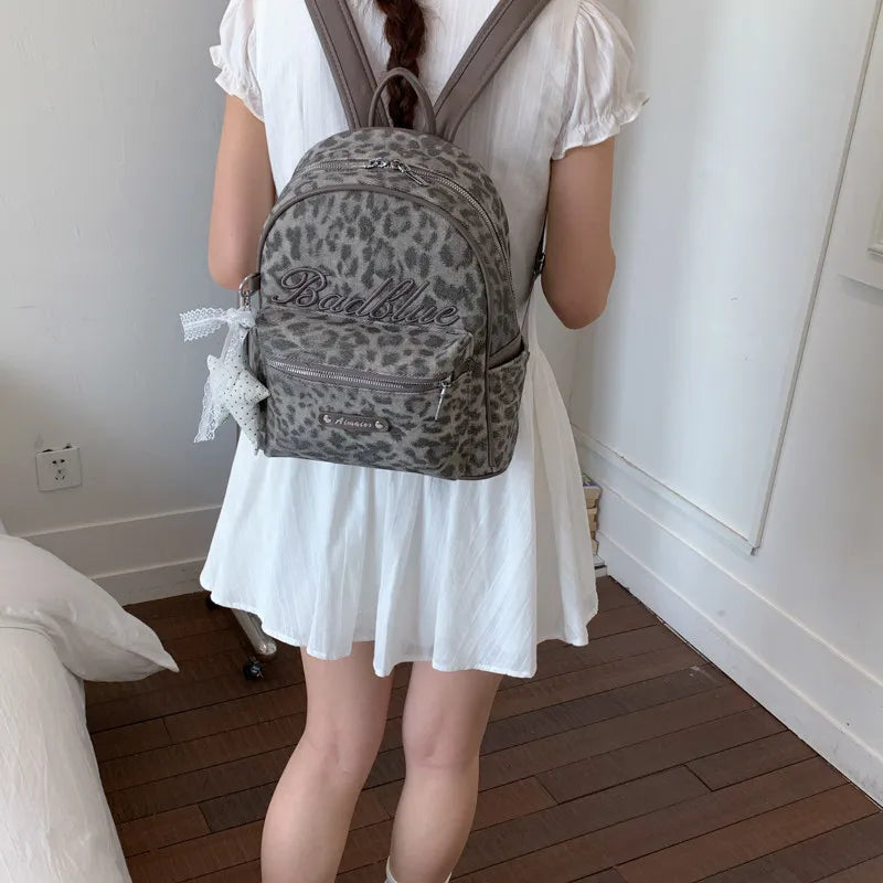 Leopard Print Backpack for Women – Lightweight & Large Capacity