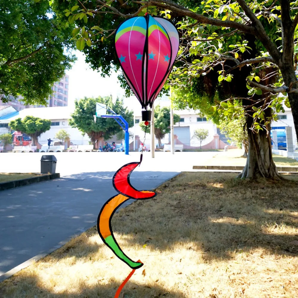 Rainbow Hot Air Balloon Wind Spinner 40cm – Kinetic Garden Decor