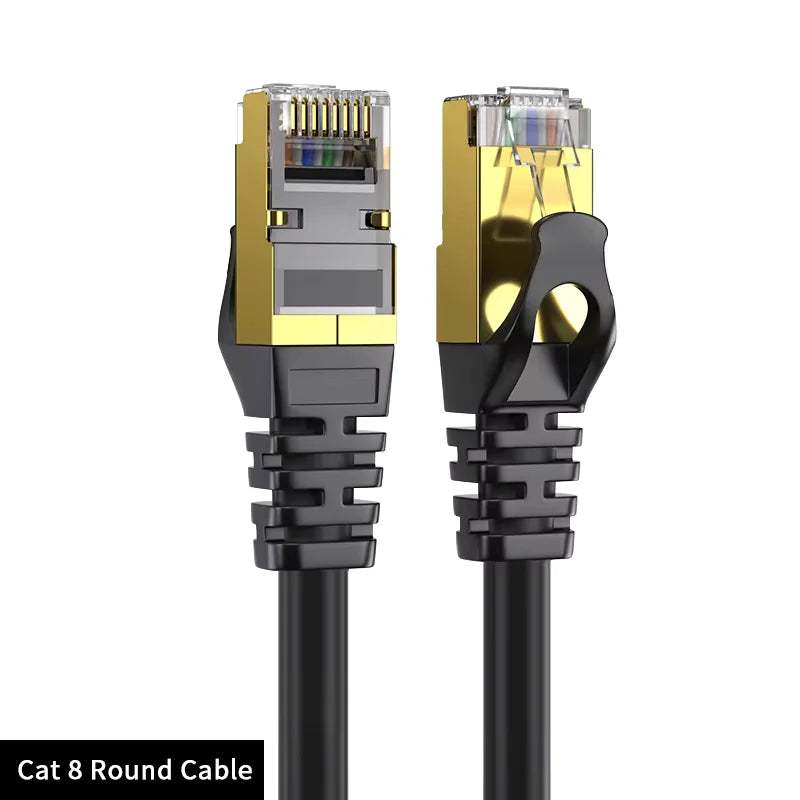 CAT8 Ethernet Cable 40Gbps 2000MHz Shielded Flat RJ45 Patch Cord