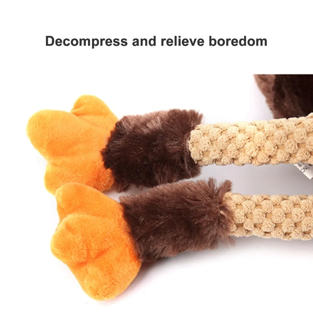 Turkey Squeaky Plush Dog Toy – Soft Stuffed Chew Toy for Puppies