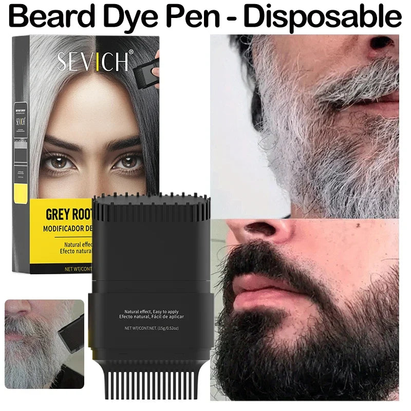 Sevich Beard Dye Stick – Waterproof Gray Coverage, 3 Colors