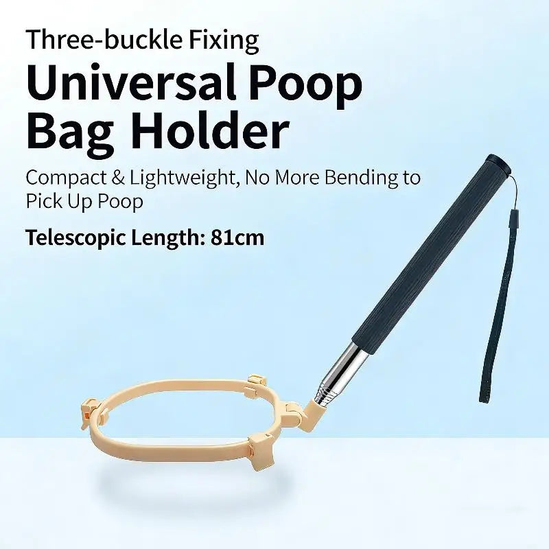 Foldable Telescopic Dog Poop Bag Holder – Non-Contact Pet Tool