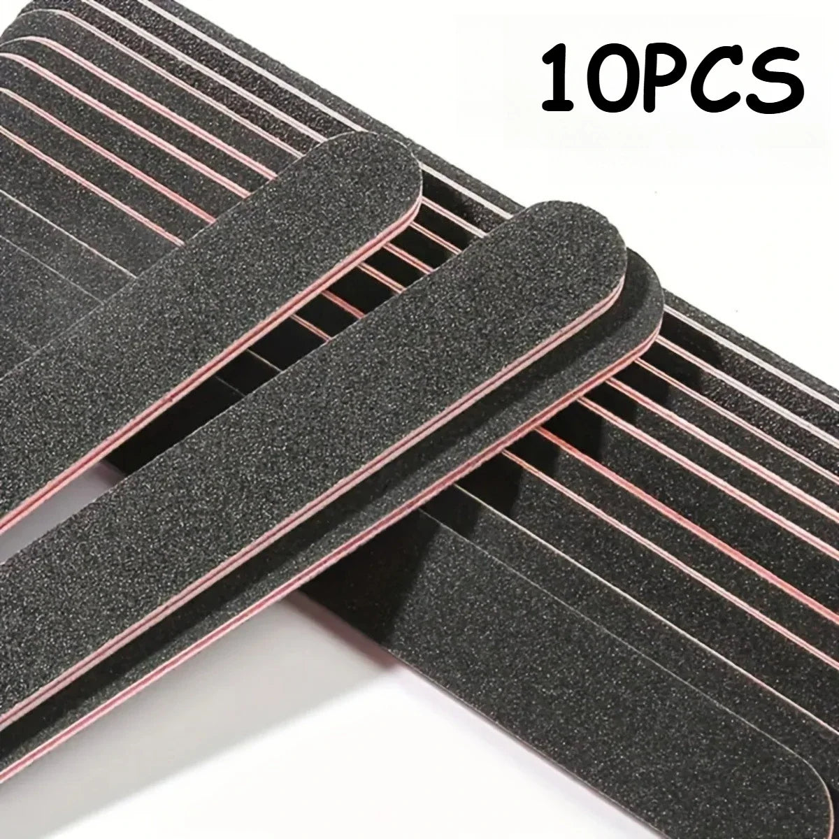 10Pcs Double-Sided Nail File 100/180 Grit Washable Buffer Set