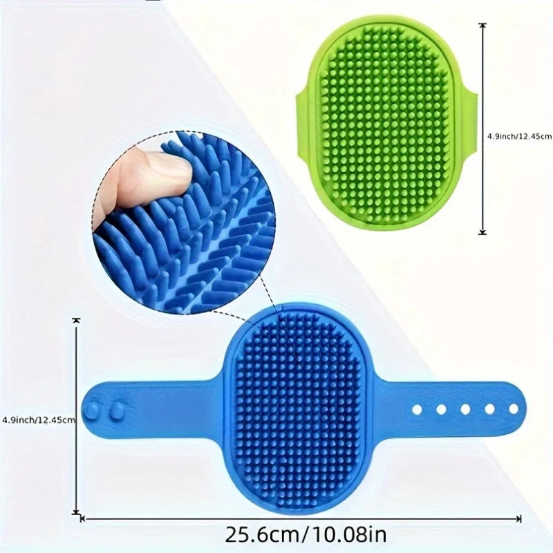 Silicone Pet Bath Brush – Cat & Dog Grooming Massage Comb