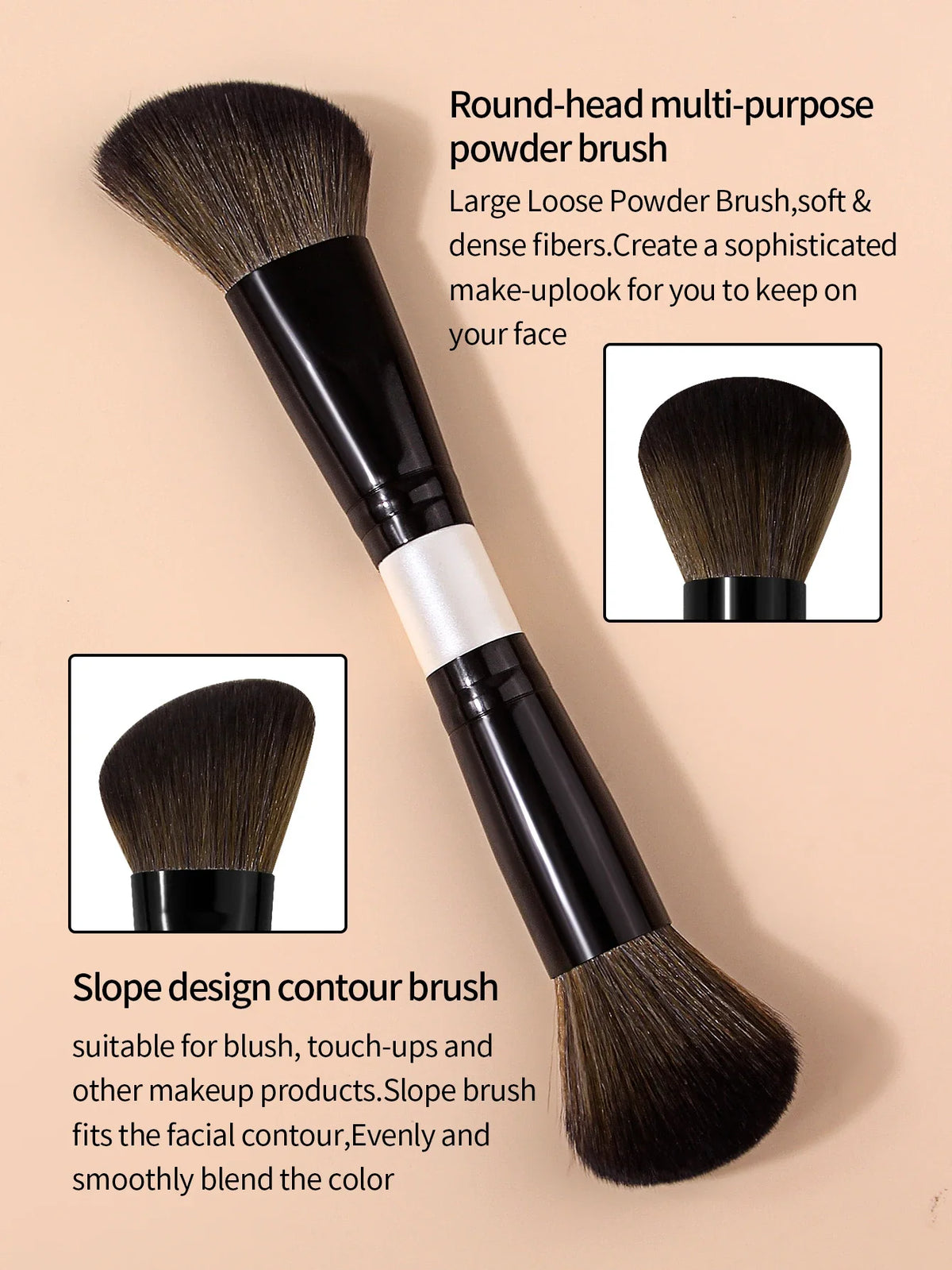 Nixie Double-Headed Makeup Brush – Contour Blush Powder