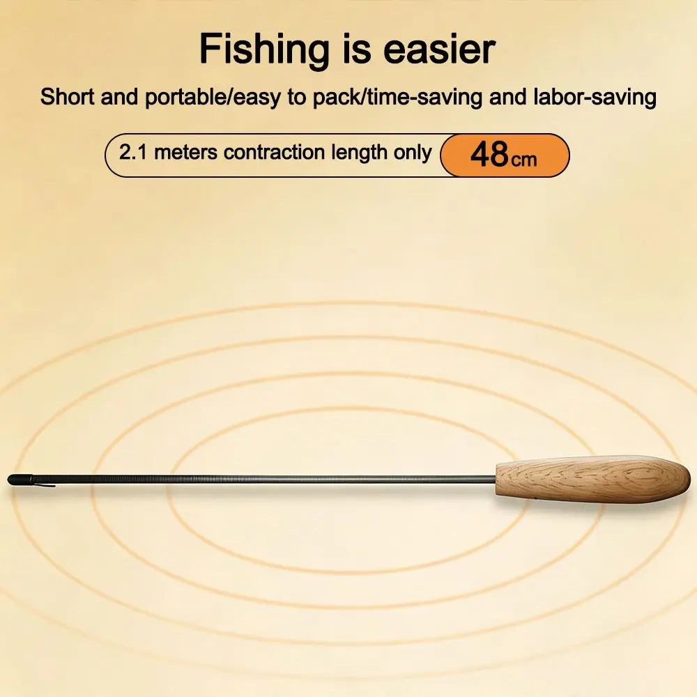 Portable Retractable Fishing Rod 1.2m/2.1m – Beginner Spinning