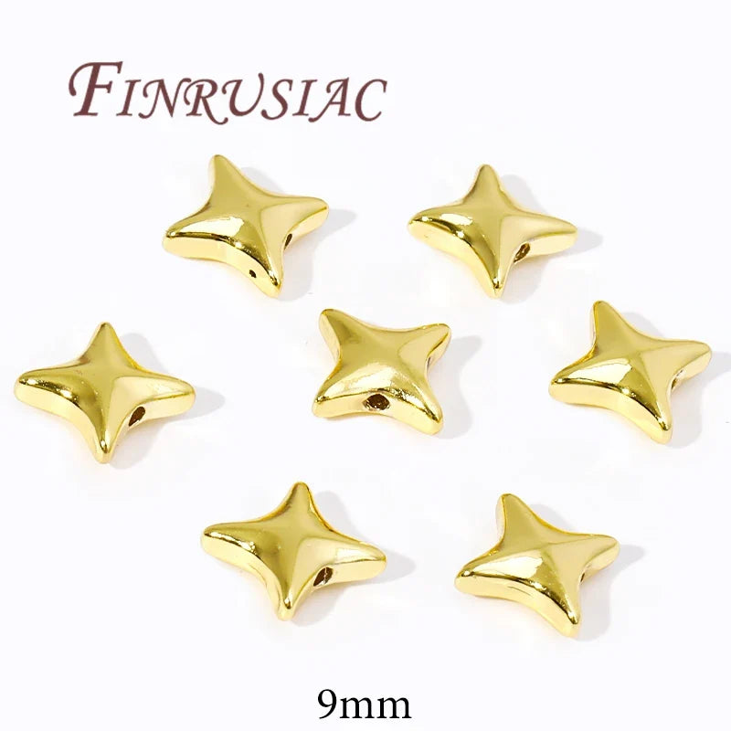 9mm 18K Gold Plated Star Spacer Beads – DIY Jewelry Making