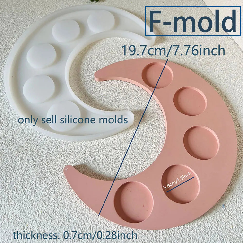 Lunar Surface Candle Holder Silicone Mold – Moon Star Heart