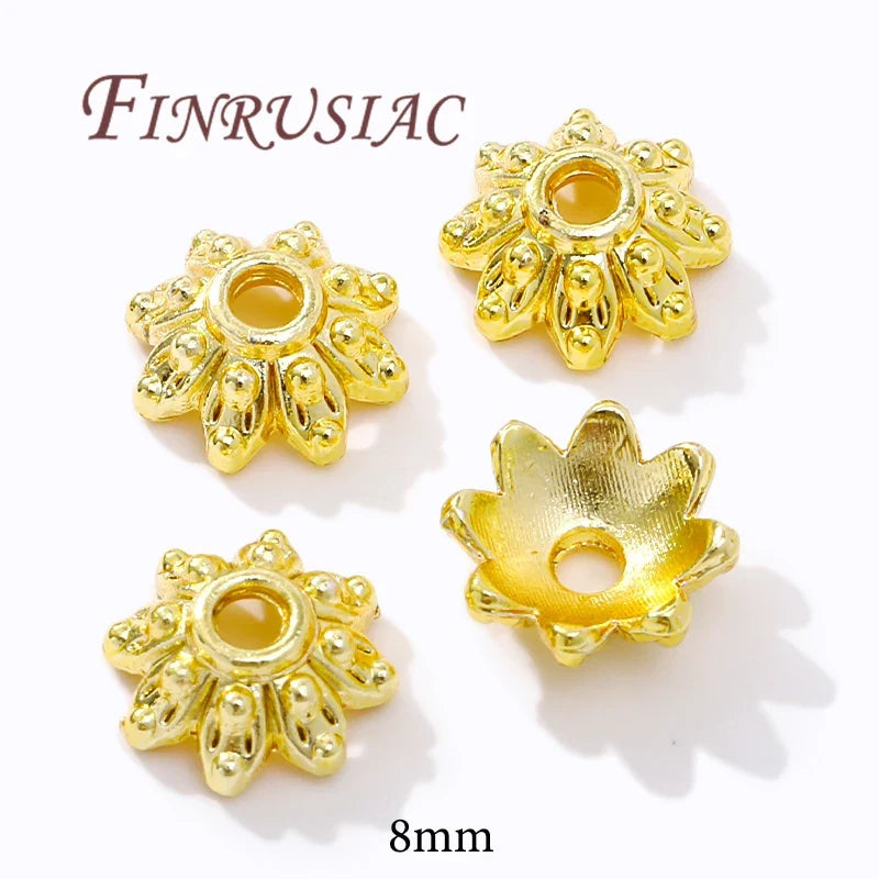 18K/14K Gold Plated Filigree Flower Bead Caps – Jewelry Making