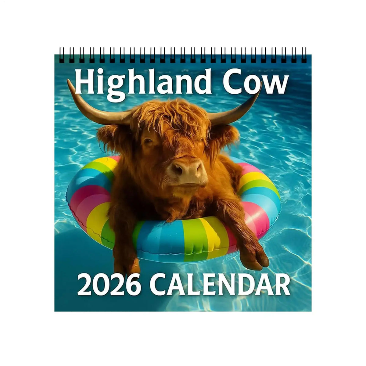 2026 Highland Cow Wall Calendar – 12 Month Monthly Planner