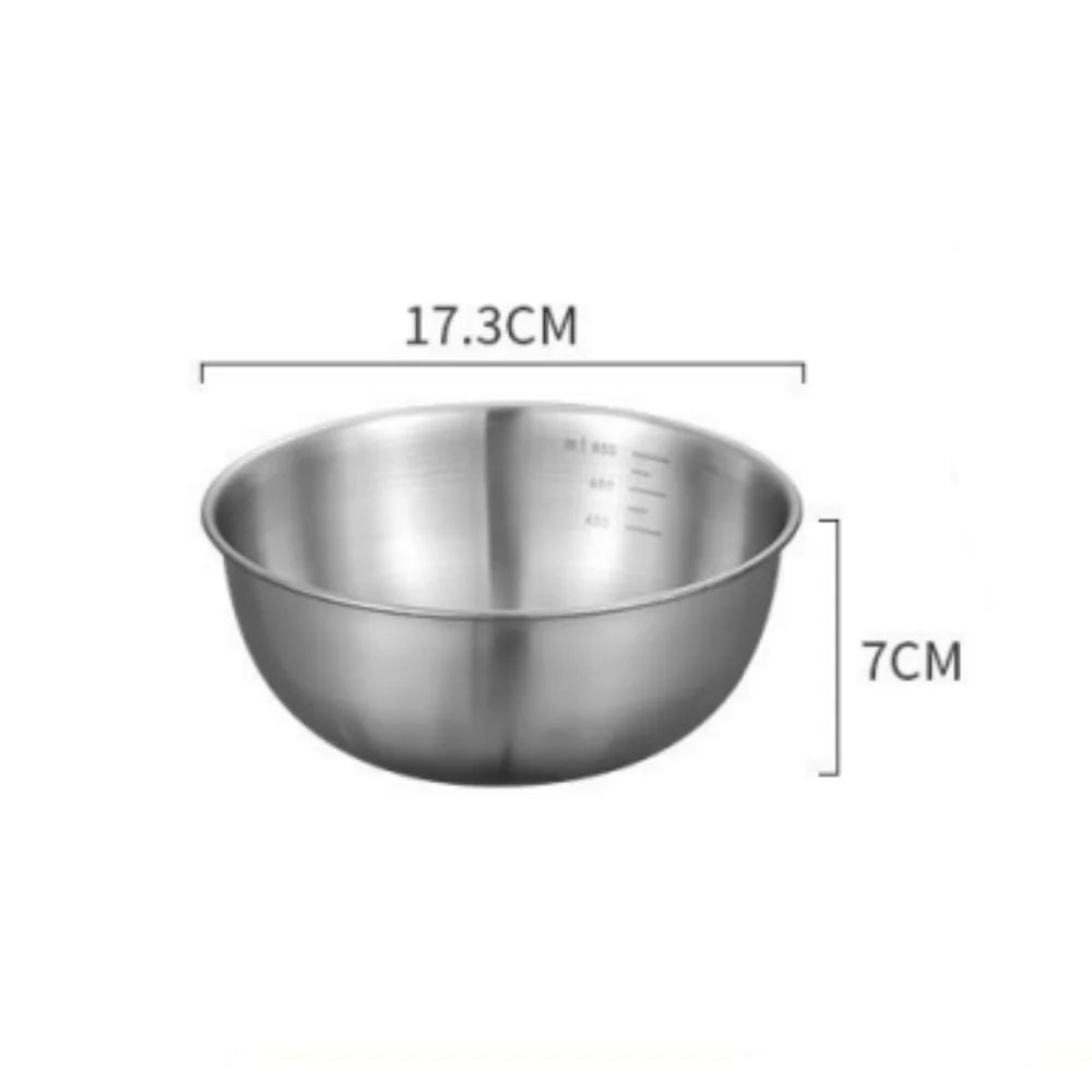 Stainless Steel Mixing Bowl Set with Scale – 1-3 Pcs