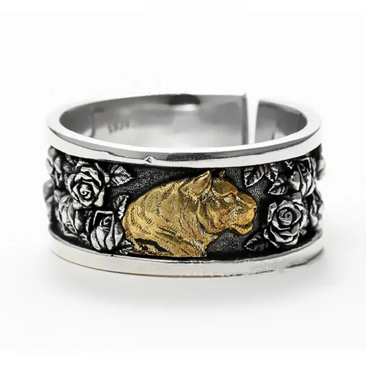 Vintage Punk Adjustable Ring – Eagle Tiger Snake Charm