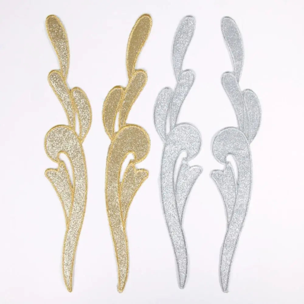 2-Piece Baroque Embroidery Applique Patch – Gold & Silver Sequin
