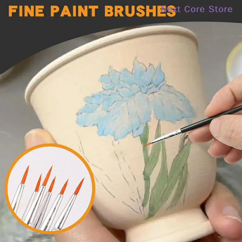 Nylon Paint Brush Set 30–110 Pcs | Round & Flat Art Brushes