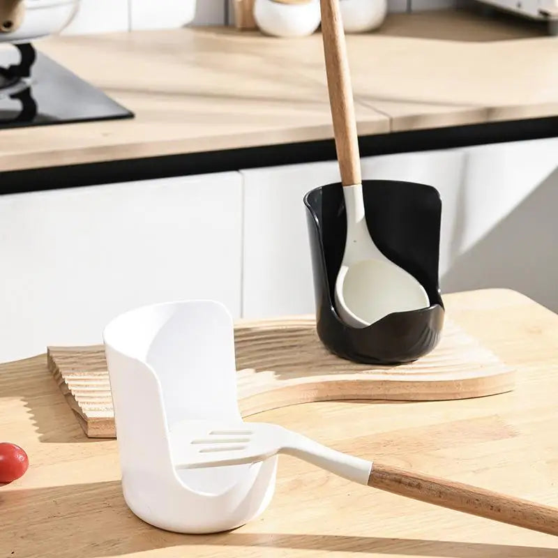 Non-Slip Spatula Holder & Pot Lid Storage Rack for Kitchen