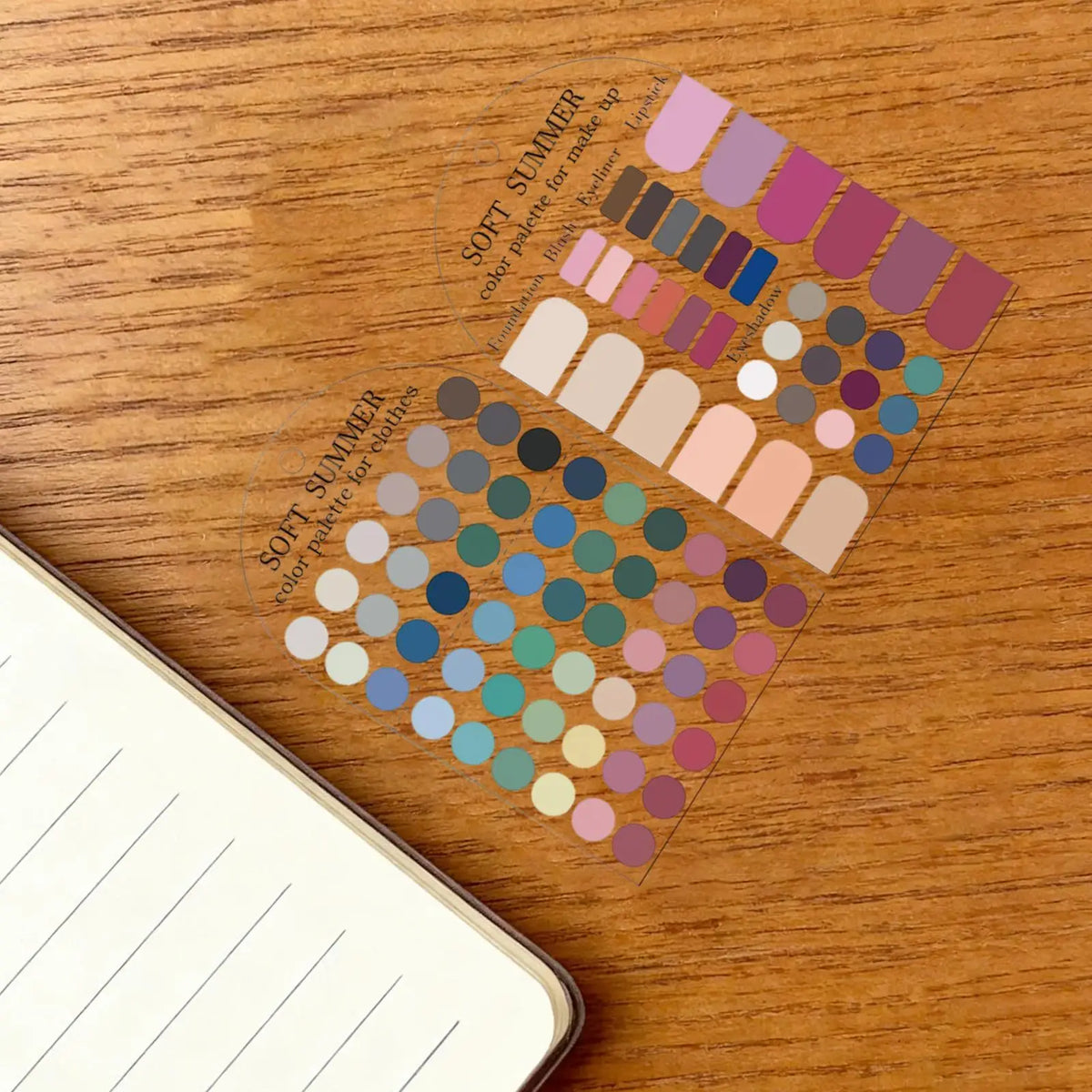 Soft Summer Seasonal Color Palette Cards – Makeup & Fashion Guide