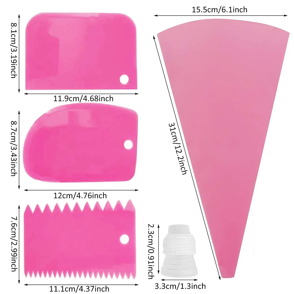 21-Piece Piping Bags & Tips Set – Cake Decorating Kit
