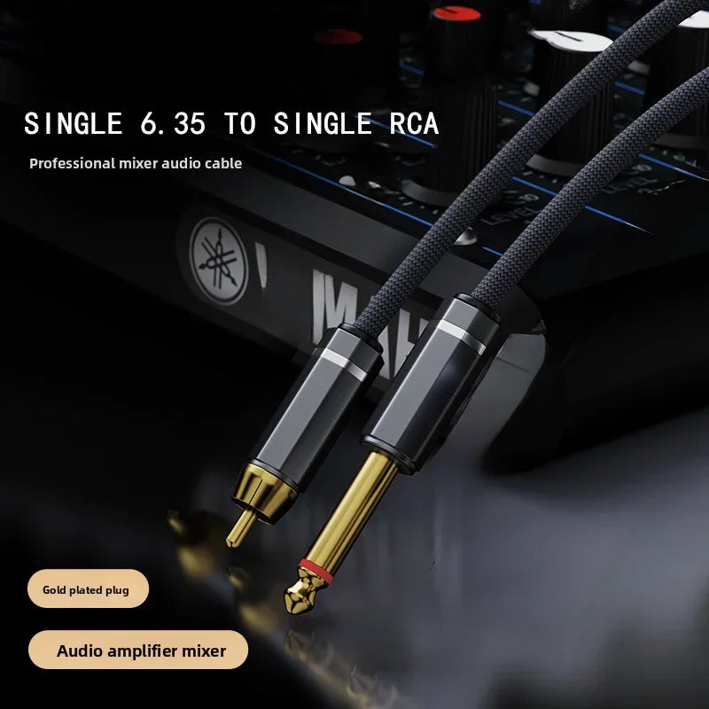 6.35mm to RCA Audio Cable – Dual-Core Mixer Connector