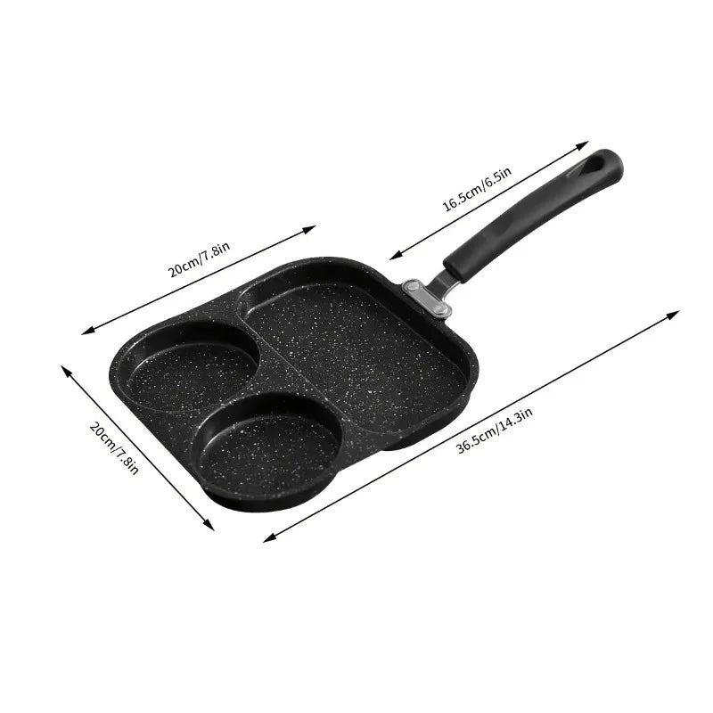 3-in-1 Non-Stick Divided Skillet | Stone Coating Breakfast Pan