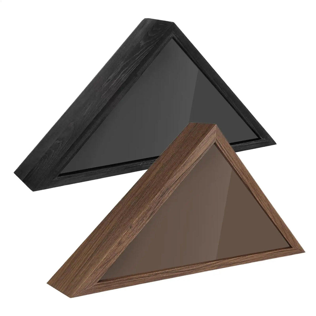 Wooden Triangle Flag Display Case | Wall-Mounted Box