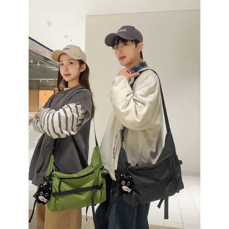 Large-Capacity Unisex Nylon Messenger Crossbody Bag